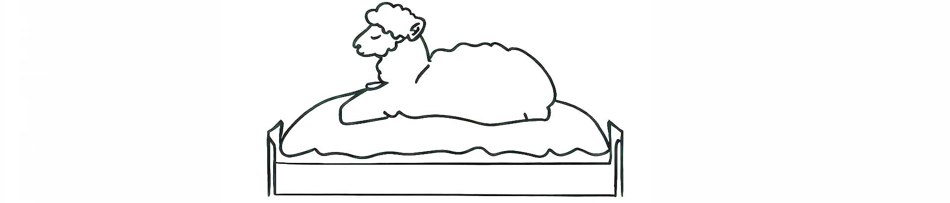 Line drawing illustrating the temperature-regulating properties of alpaca wool